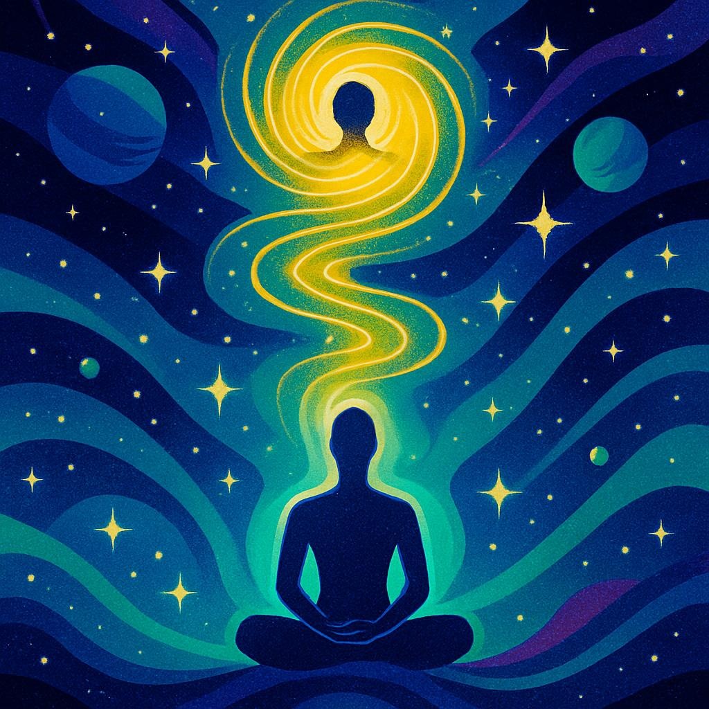 Mensch, medierend im Kosmos, verbunden mit dem Höheren Selbst und mit allem-was-ist